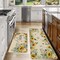 Spring Summer Kitchen Mats Set of 2, Sunflower Floral Bee Kitchen Rugs for Floor Non Slip Absorbent Low-Profile Seasonal Farmhouse Home Decor 17x29 and 17x47 Inch